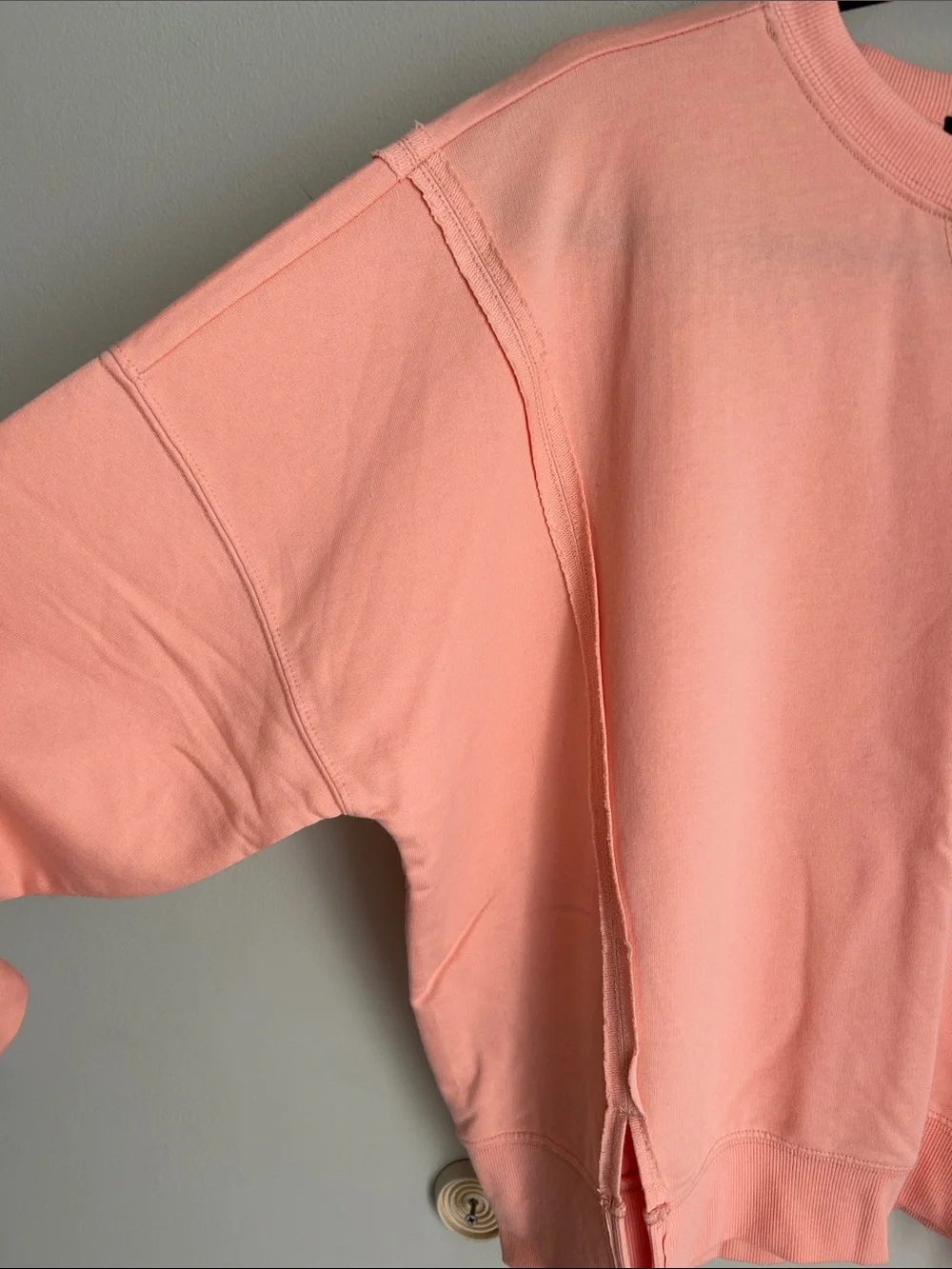 VINYL oversize Peach Crewneck Sweatshirt - Women's Soft Pullover